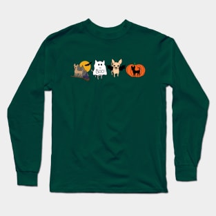 Green Halloween Chihuahuas - Smooth coat chihuahuas - Halloween Chihuahua Tee Long Sleeve T-Shirt